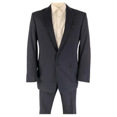 RALPH LAUREN Schwarzer Label Anzug aus Baumwolle mit Revers in Marineblau, Größe 42