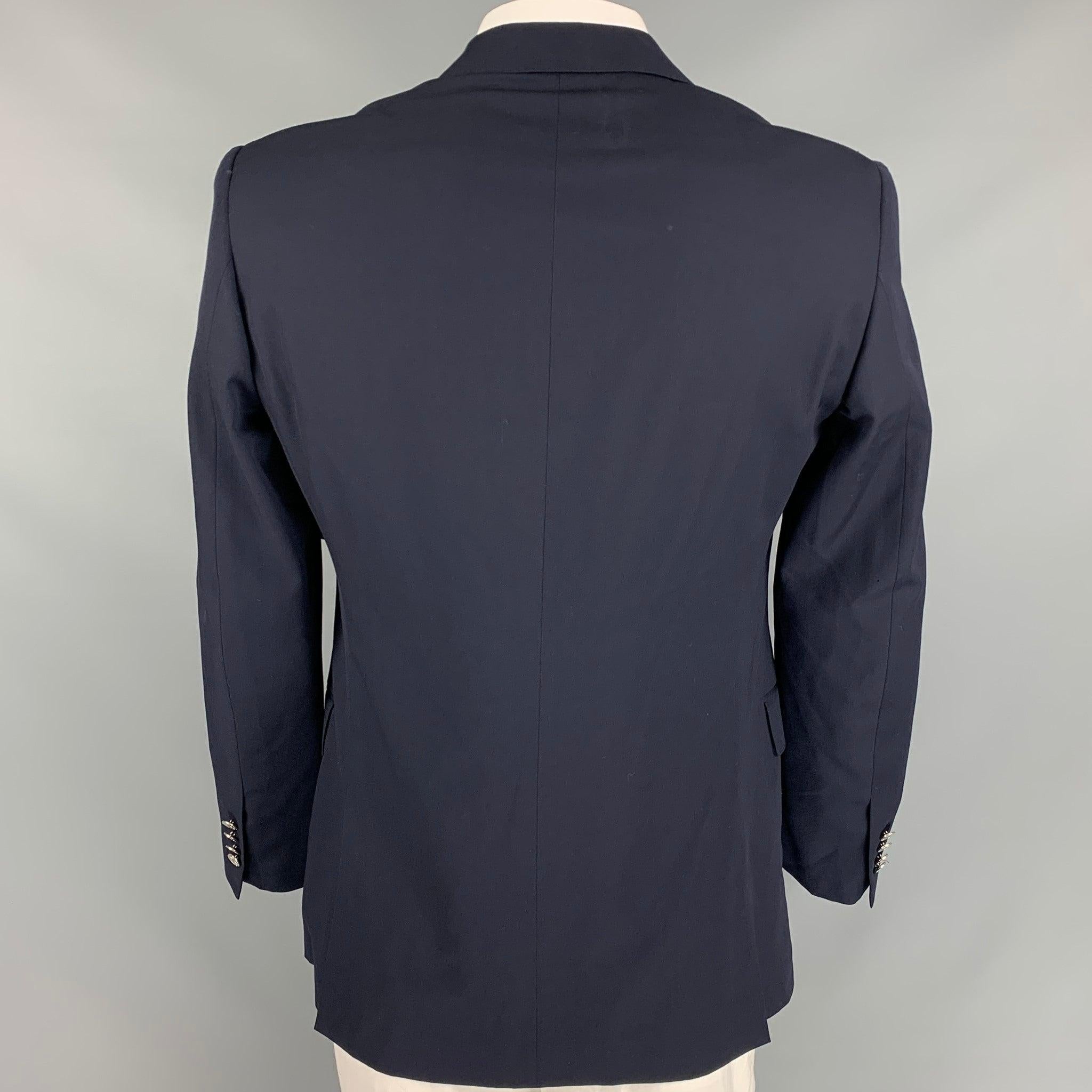 Men's RALPH LAUREN Black Label Size 42 Regular Navy Wool Notch Lapel Sport Coat For Sale