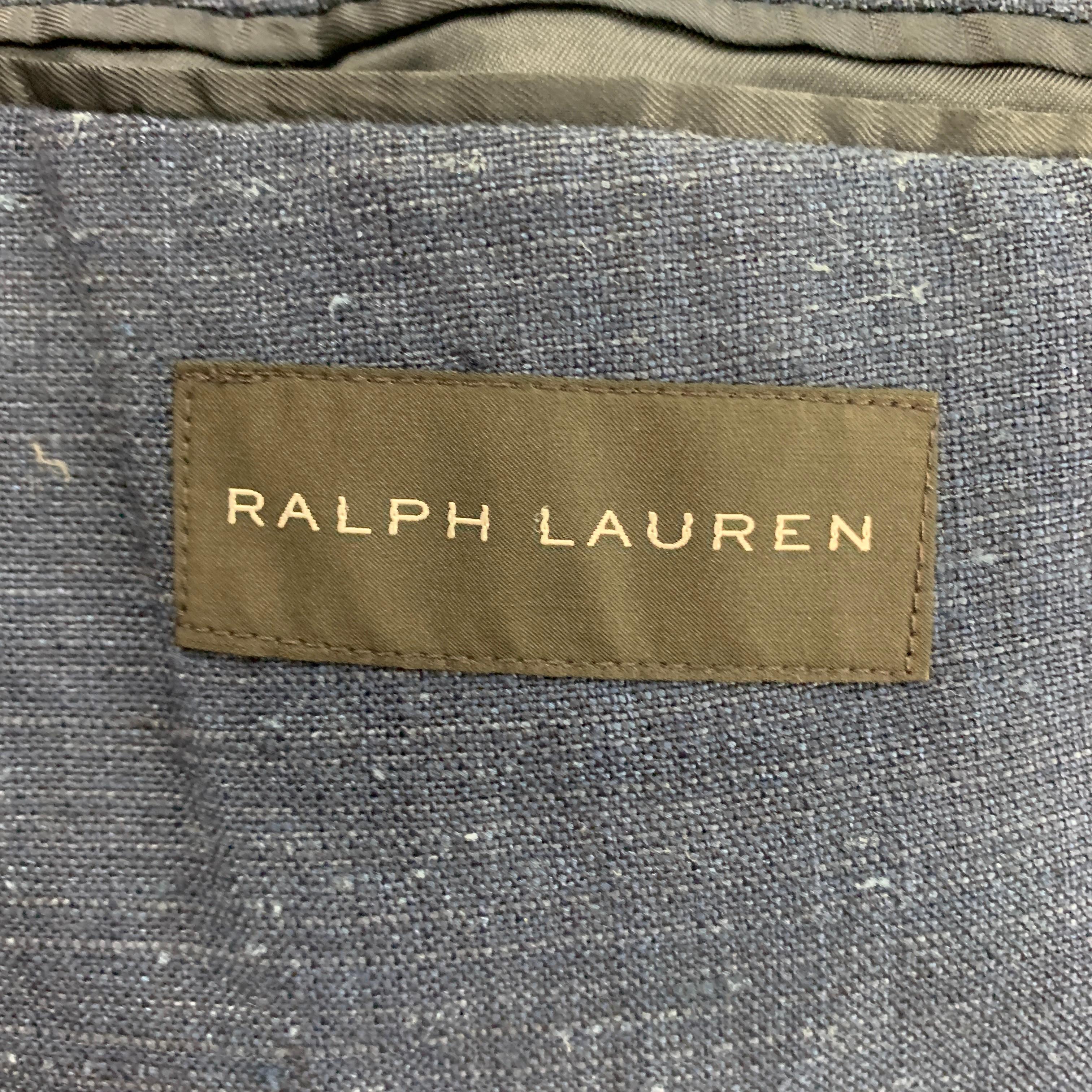 RALPH LAUREN Black Label Size 44 Indigo Textured Linen Silk Sport Coat 2