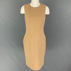 RALPH LAUREN Black Label Size 6 Beige Wool Blend Woven Sleeveless Dress