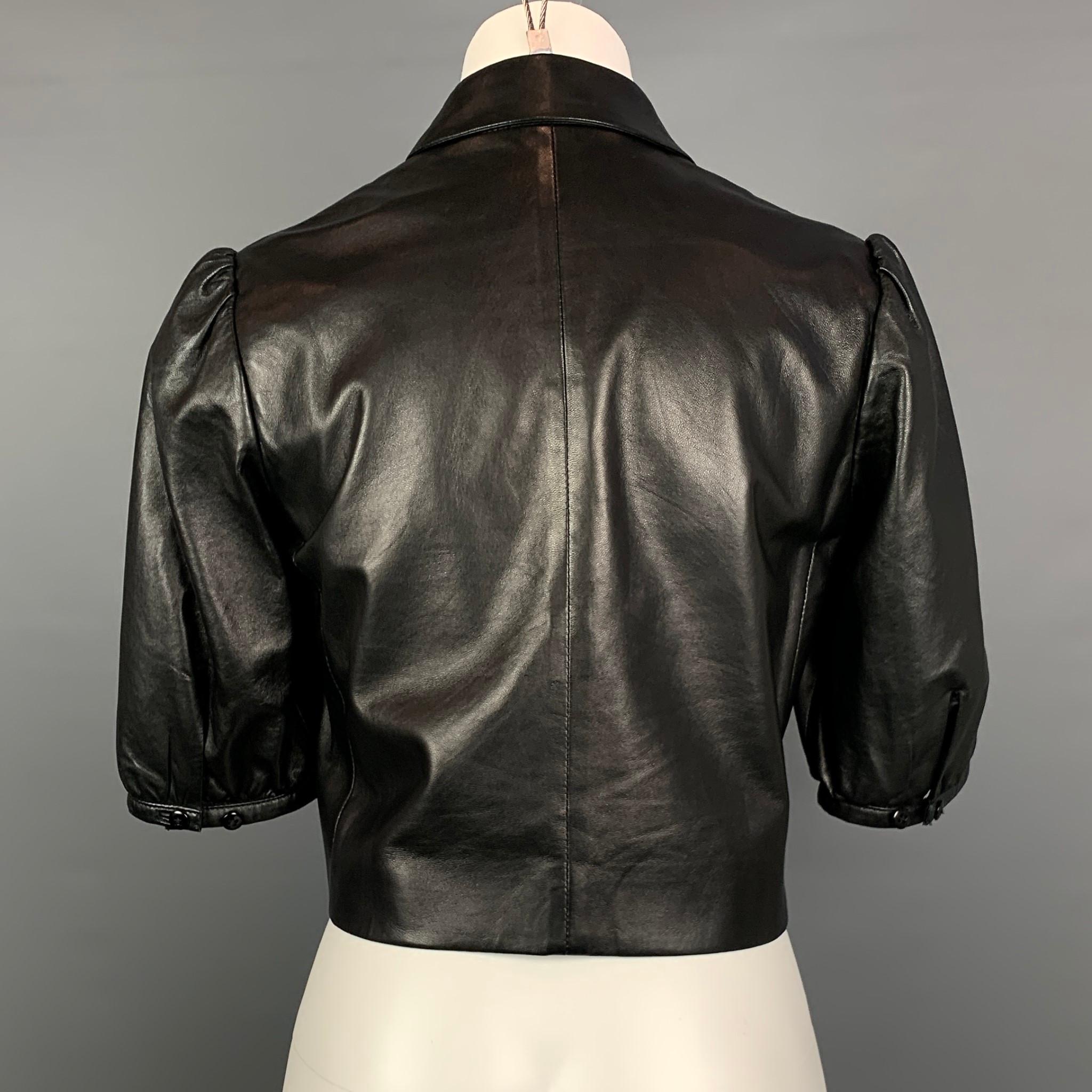 short sleeve leather jacket