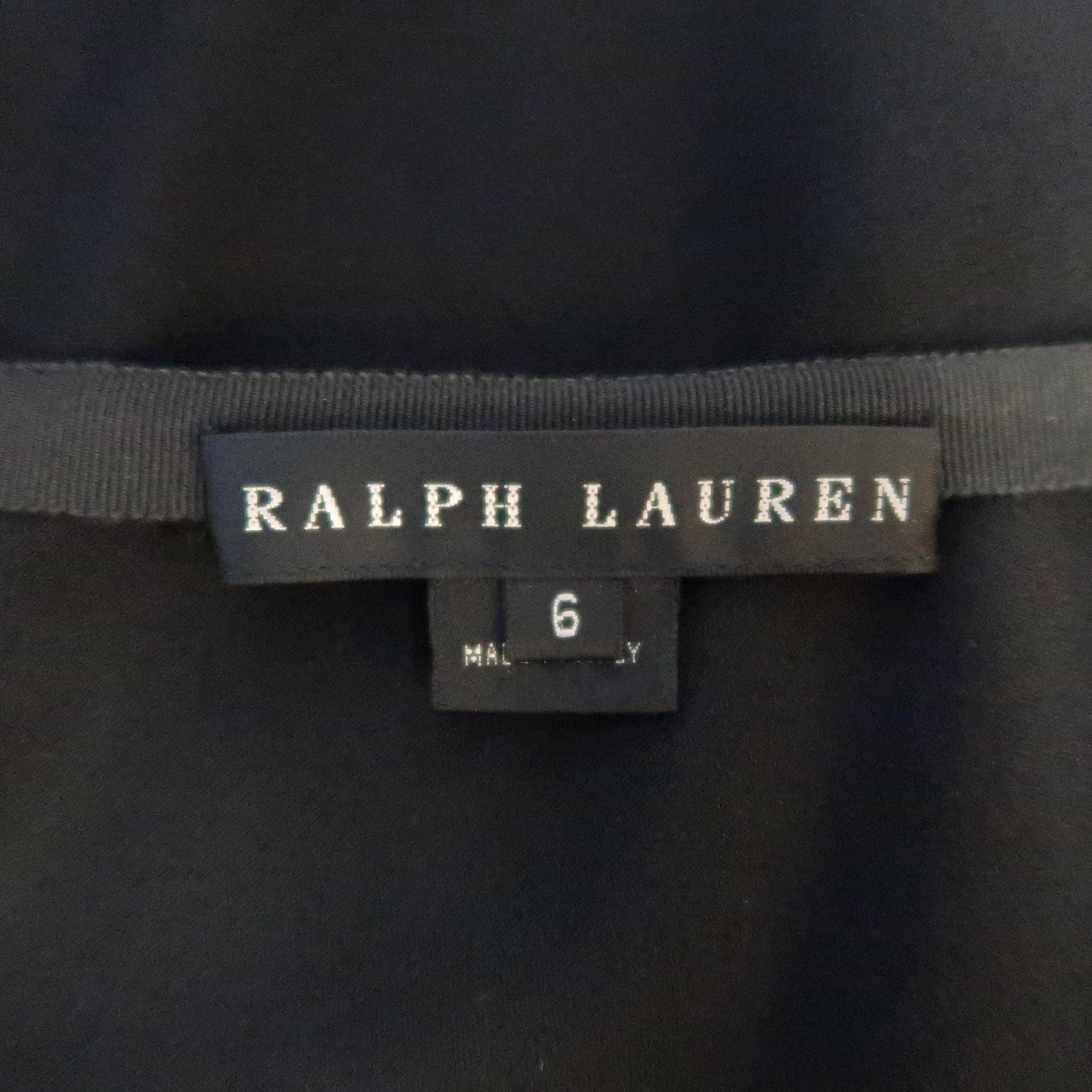 RALPH LAUREN Black Label Size 6 Black Wool Blend Scalloped Hem A Line Skirt For Sale 1