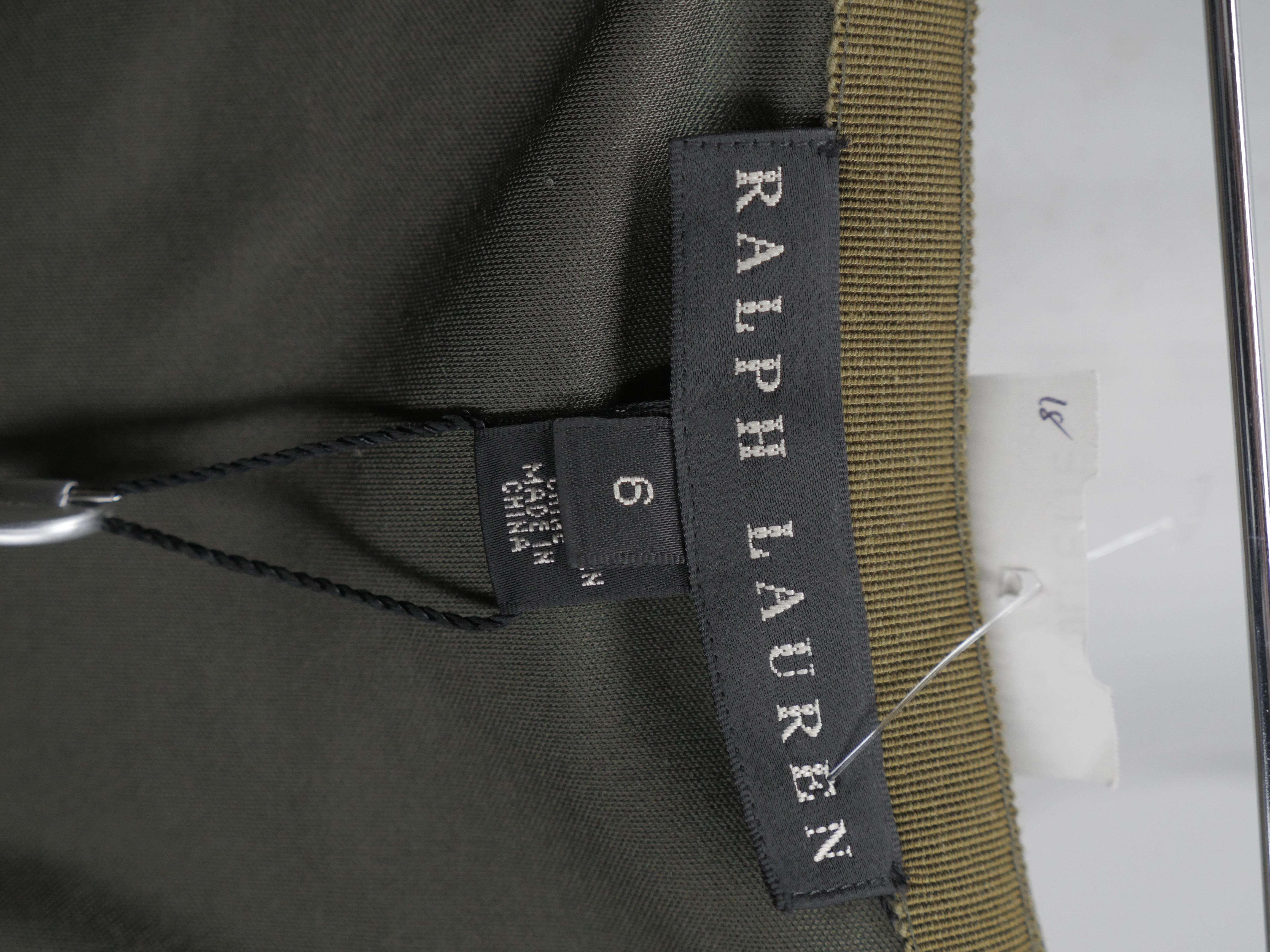 Ralph Lauren Black Label Size 6 Olive Green Ruched Skirt 9