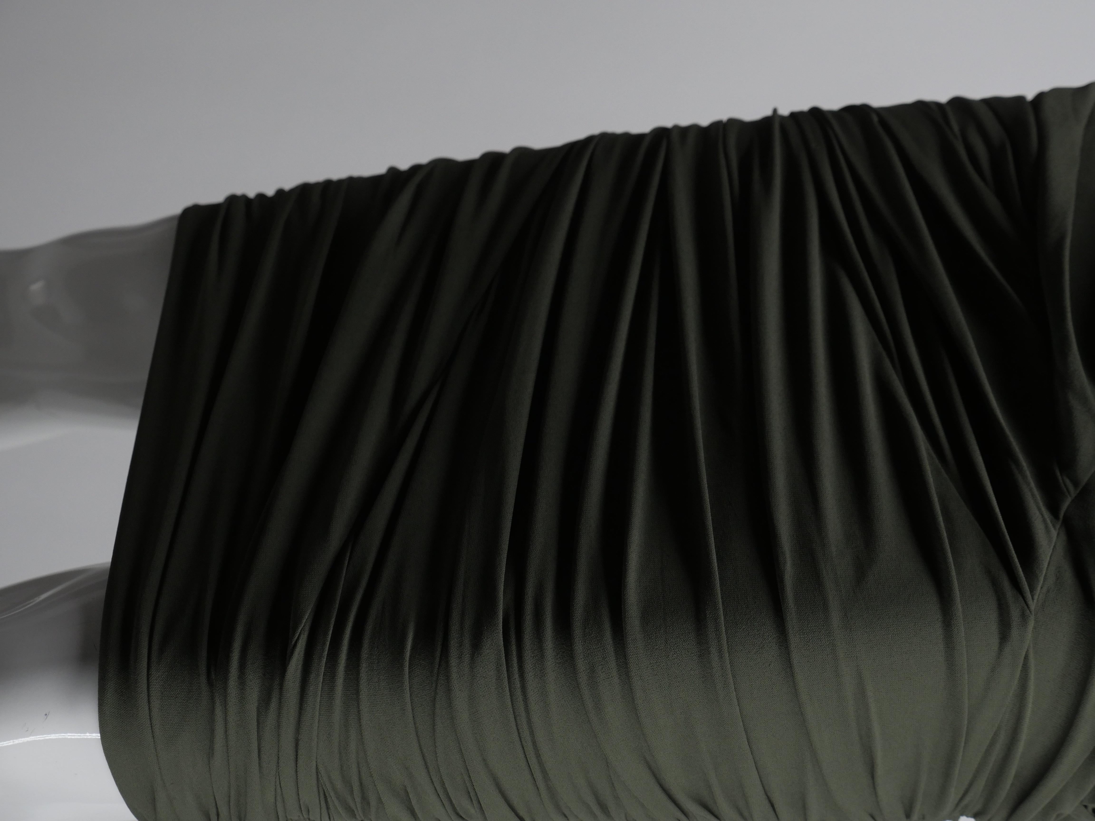 Ralph Lauren Black Label Size 6 Olive Green Ruched Skirt 1