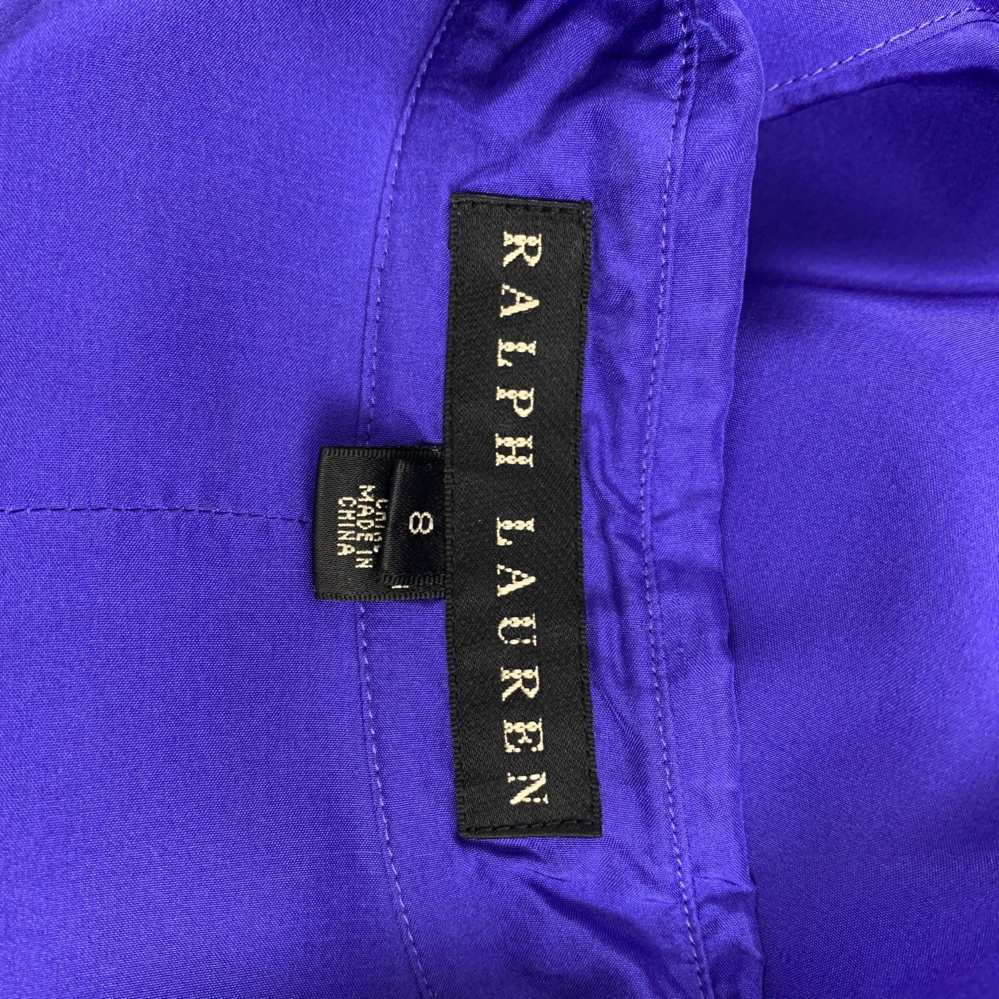 RALPH LAUREN Schwarzes Label Hemd aus lila Seide mit Knopfleiste, Größe 8 im Angebot 1