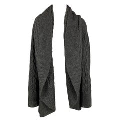 RALPH LAUREN Black Label Size L Charcoal Wool / Cashmere Open Front Cardigan