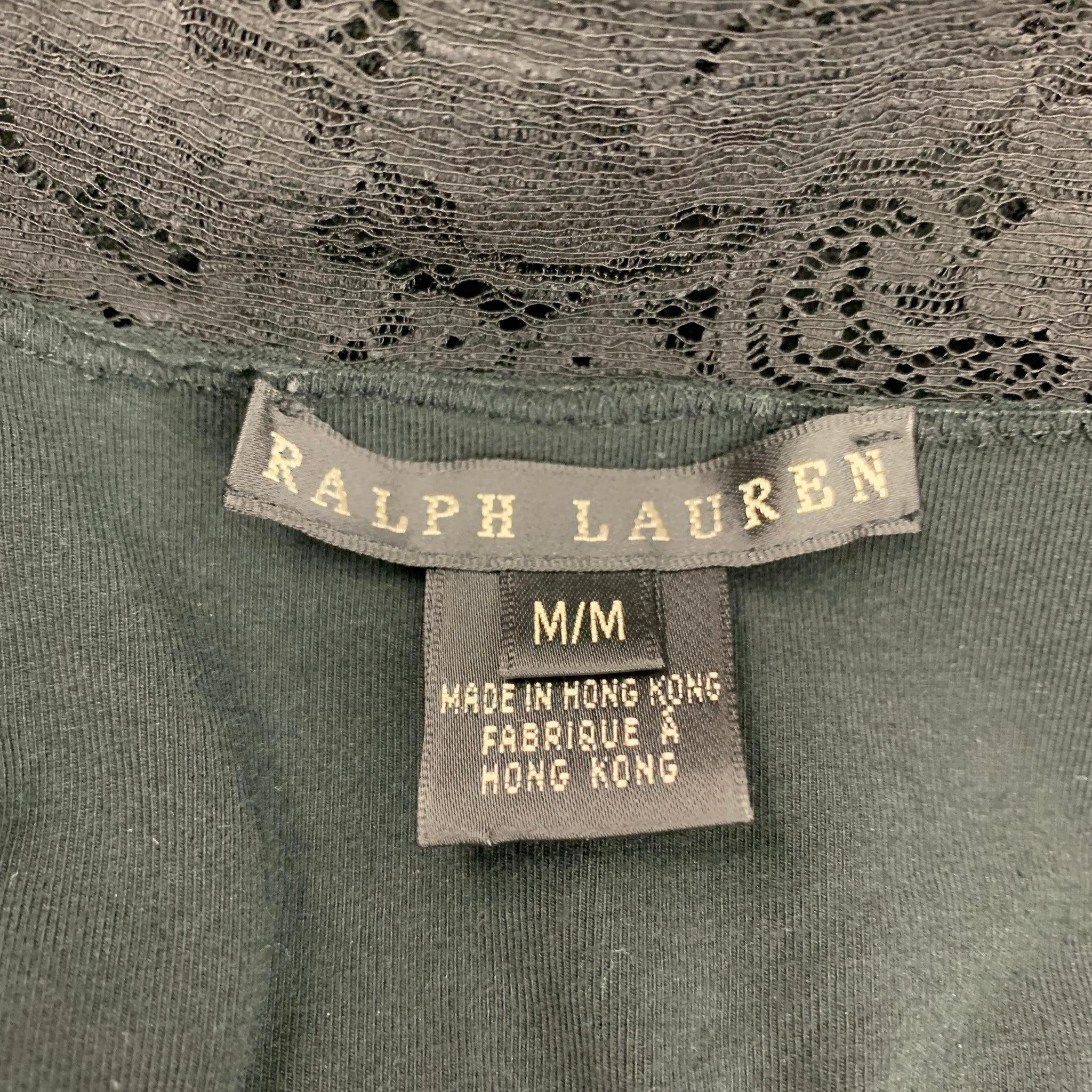 Ralph Lauren Black Label Taille M Camisole en coton mercerisé noir en vente 1