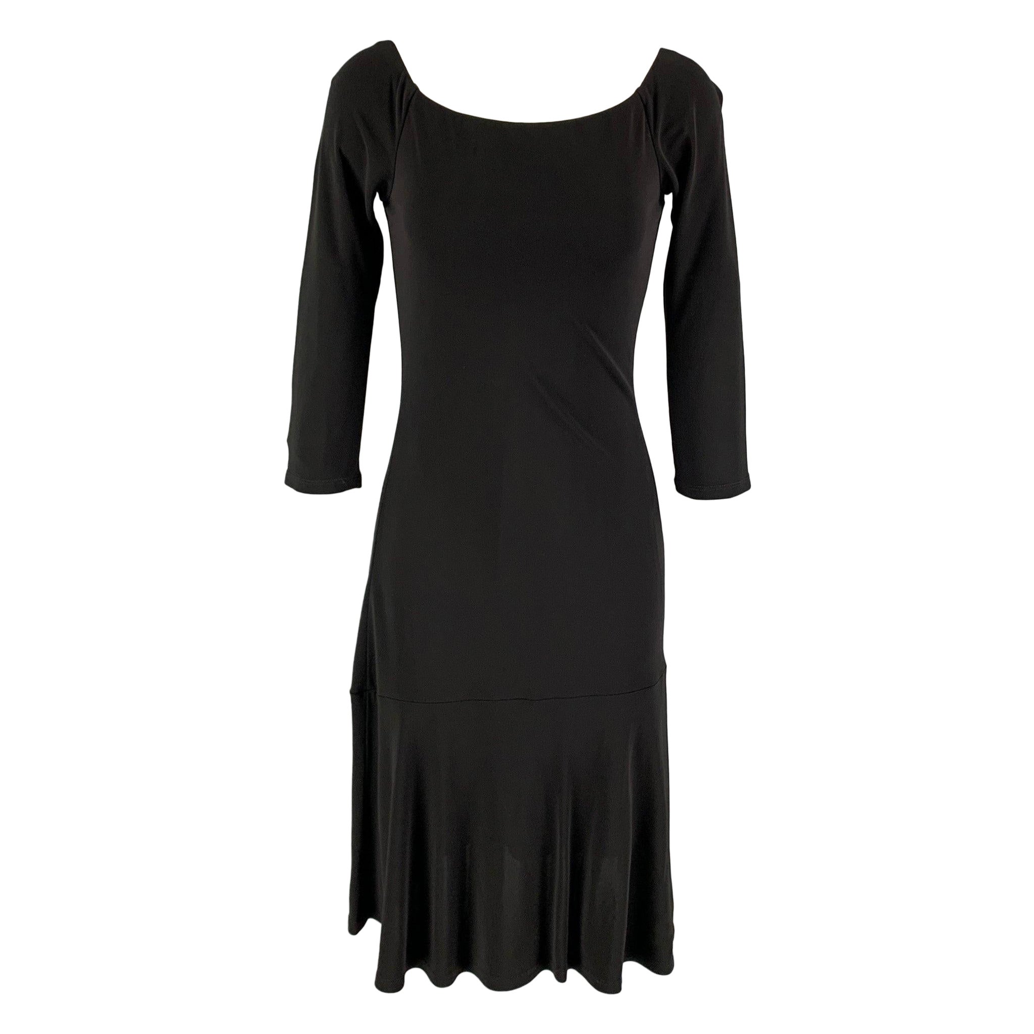 RALPH LAUREN Black Label Taille M Robe 3/4 en viscose noire