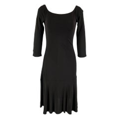 RALPH LAUREN Black Label Taille M Robe 3/4 en viscose noire