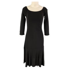 RALPH LAUREN Black Label Size M Black Viscose 3/4 Dress