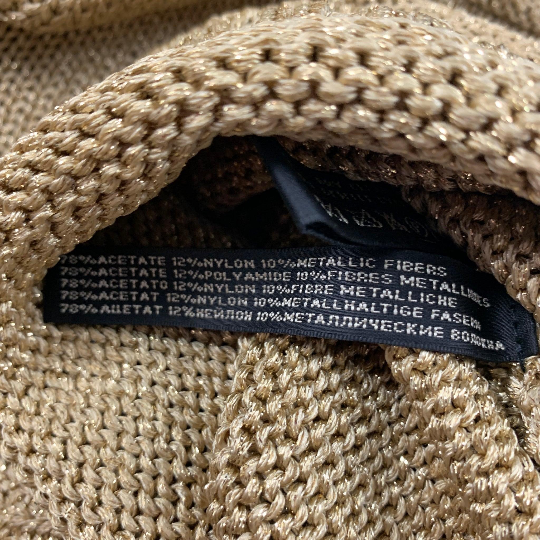 Men's RALPH LAUREN Black Label Size M Gold Viscose Blend Knitted Boat Neck Pullover For Sale
