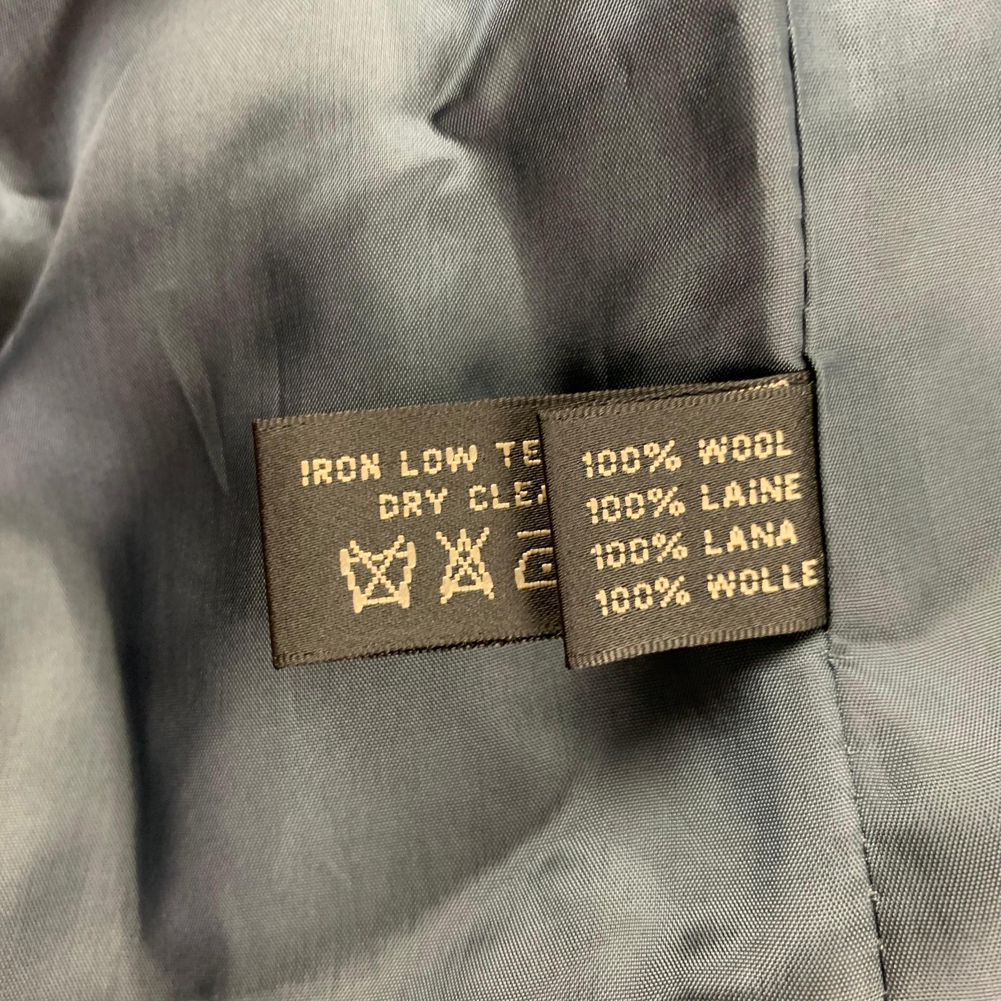 RALPH LAUREN Black Label Size M Grey Blue Wool Paisley Hidden Buttons Coat In Good Condition In San Francisco, CA