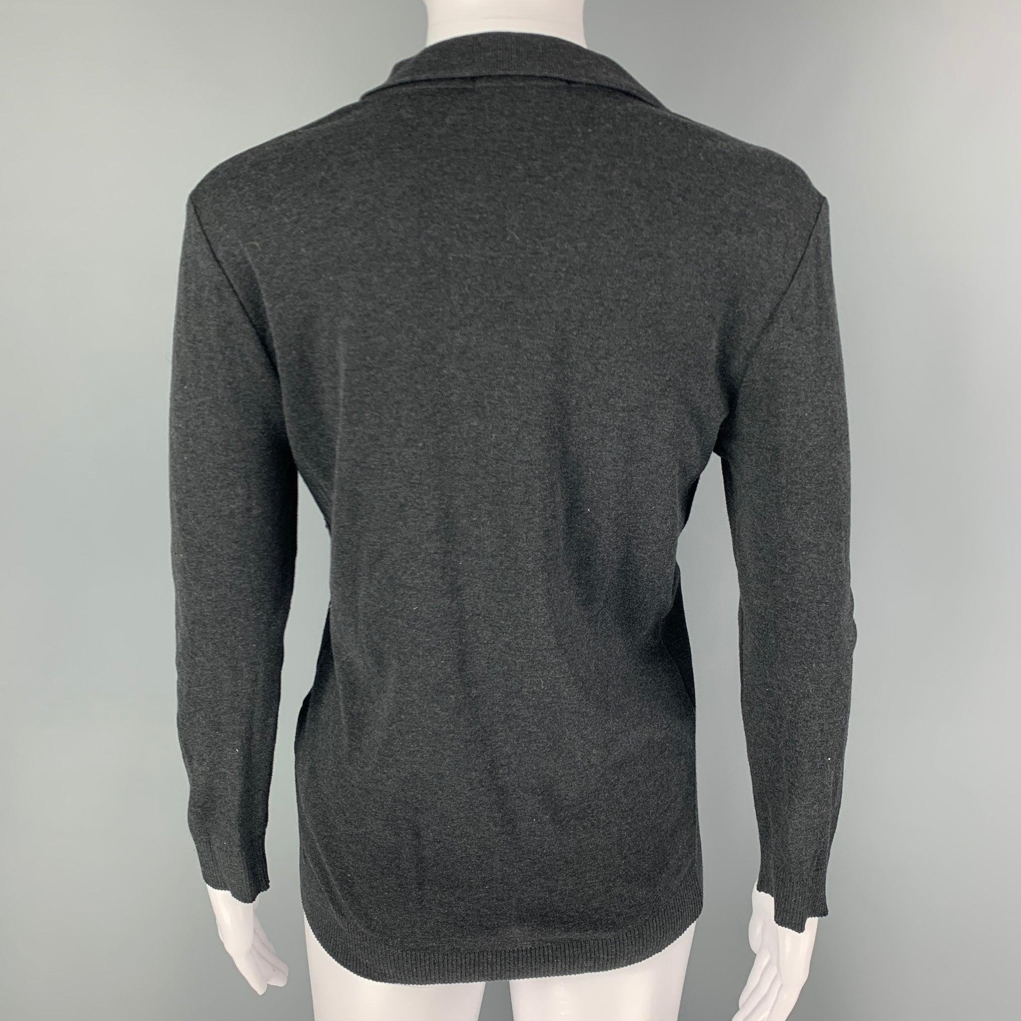 RALPH LAUREN Black Label Size M Grey Cotton Long Sleeve Casual Top In Good Condition For Sale In San Francisco, CA
