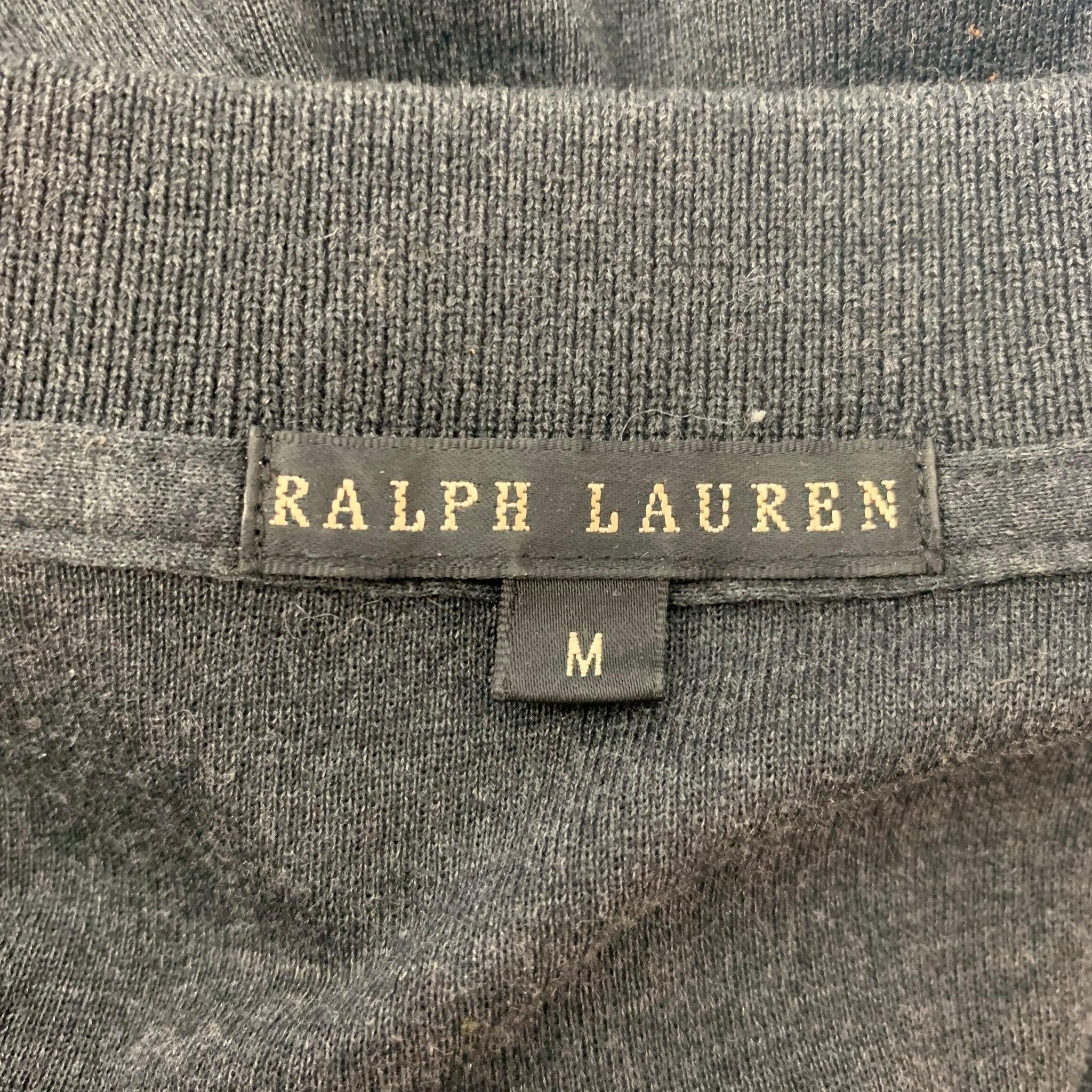 RALPH LAUREN Black Label Taille M Top décontracté à manches longues en coton gris en vente 1