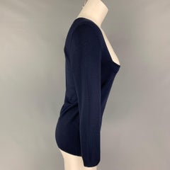 RALPH LAUREN Black Label Size M Navy Silk Blend Long Sleeve Pullover