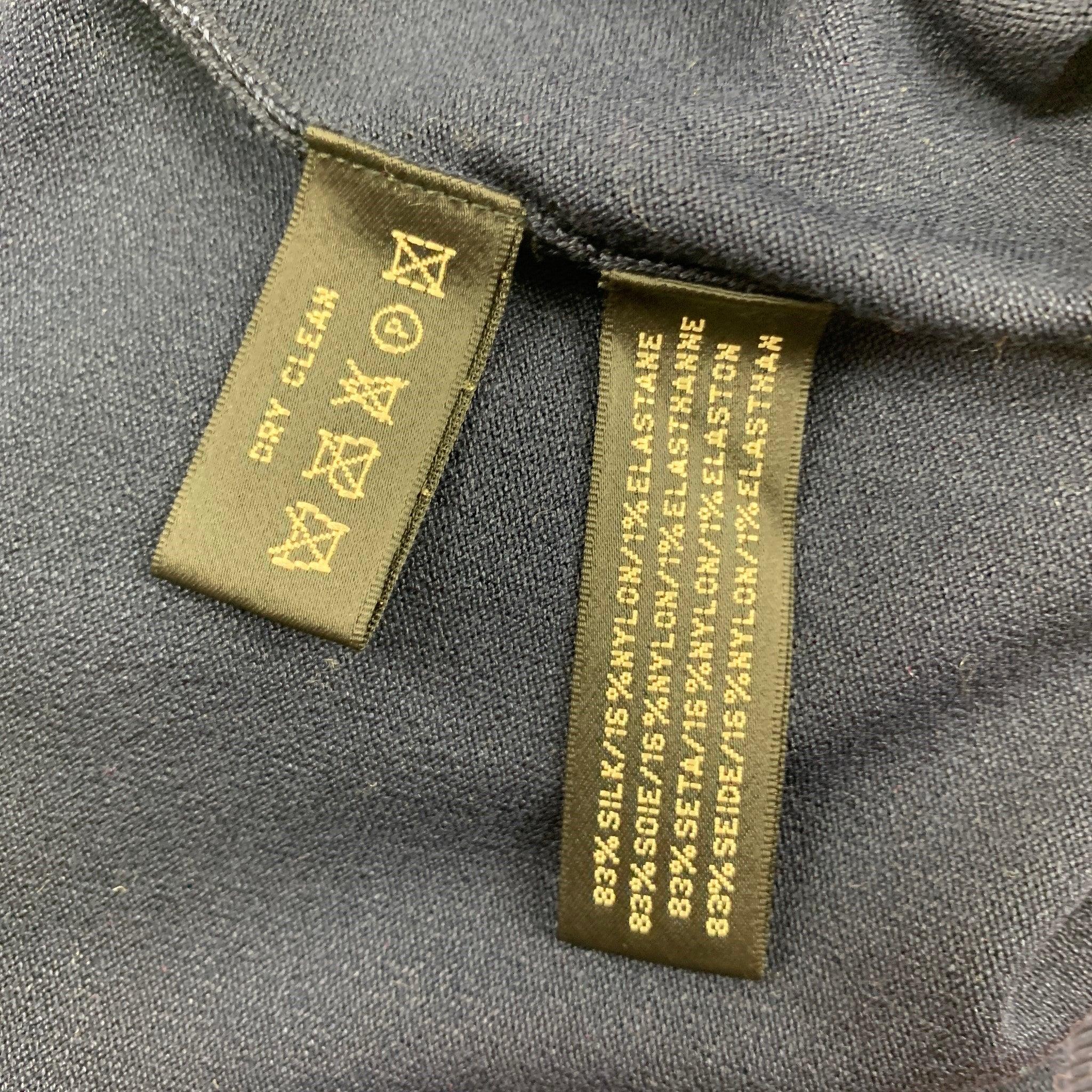 Men's RALPH LAUREN Black Label Size M Navy Silk Blend Long Sleeve Pullover For Sale