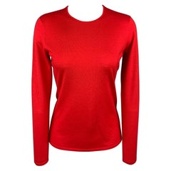 RALPH LAUREN Black Label Size M Red Jersey Cashmere / Silk Pullover