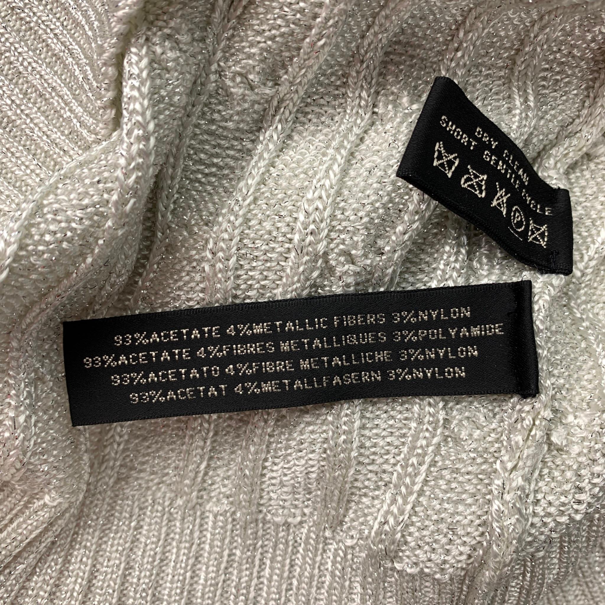 RALPH LAUREN Black Label Size M Silver Acetate Blend Pullover In Good Condition In San Francisco, CA