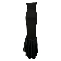 RALPH LAUREN Black Label Size S Black Cashmere Strapless Mermaid Gown