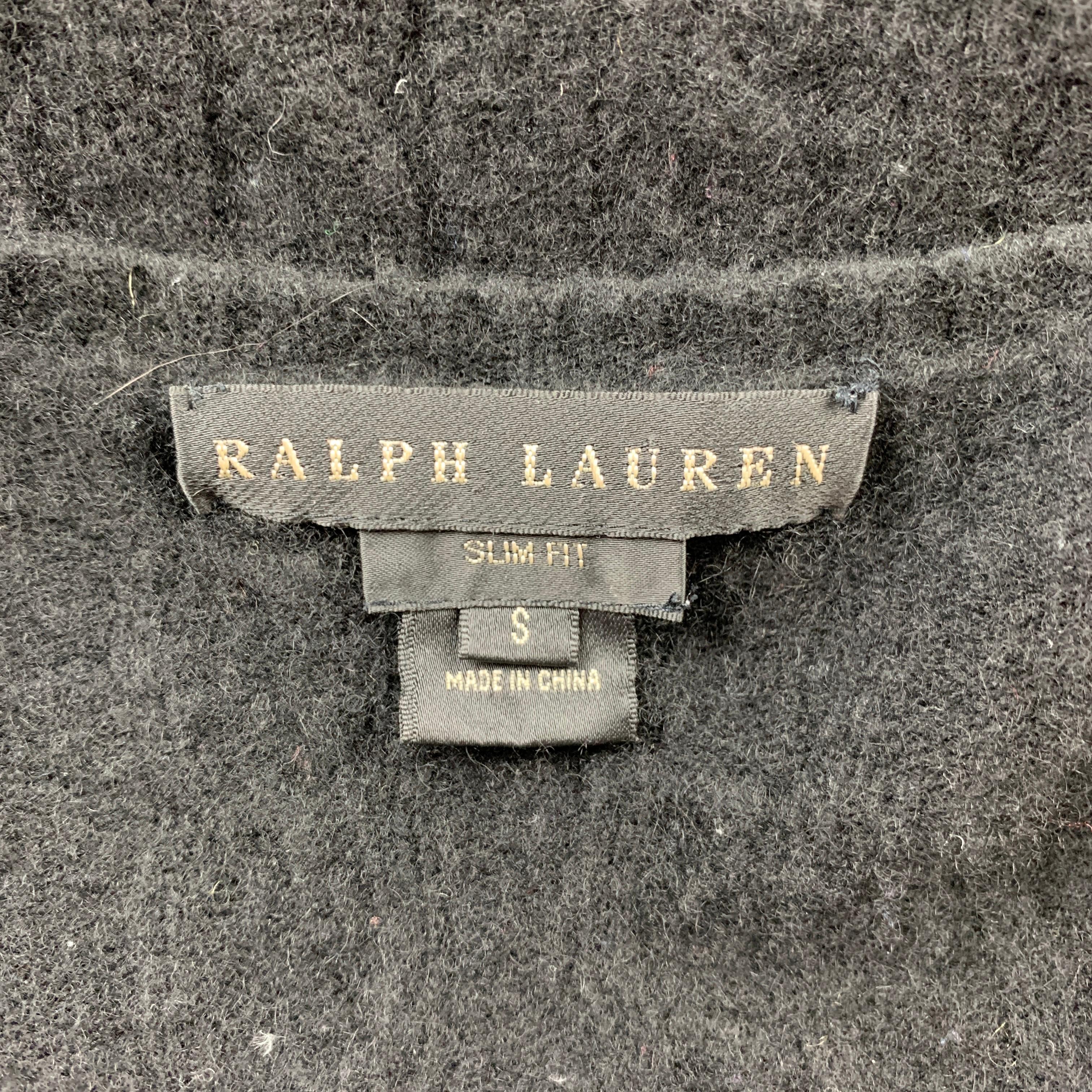 RALPH LAUREN Black Label Size S Black Knitted Cashmere V-Neck Pullover 1