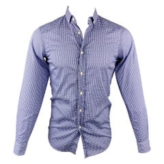 Ralph Lauren Black Label - Camicia a maniche lunghe in cotone a quadri blu Taglia S
