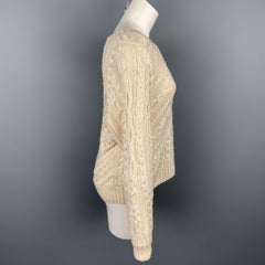 RALPH LAUREN Black Label Size S Cream Hand Knit Silk Oversized Sweater
