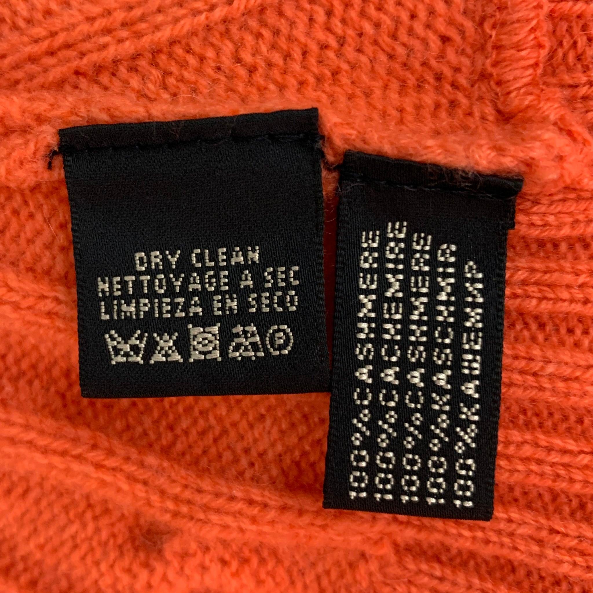 Women's RALPH LAUREN Black Label Size S Orange Cable Knit Cashmere Pullover