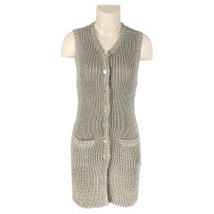 RALPH LAUREN Black Label Size S Silver Acetate Blend Knitted Vest