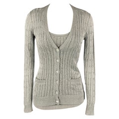 Ralph Lauren Black Label Taglia S Silver - Cardigan a maglia con cavo