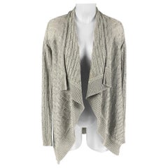 RALPH LAUREN Black Label Size S Silver Cotton Blend Open Front Cardigan