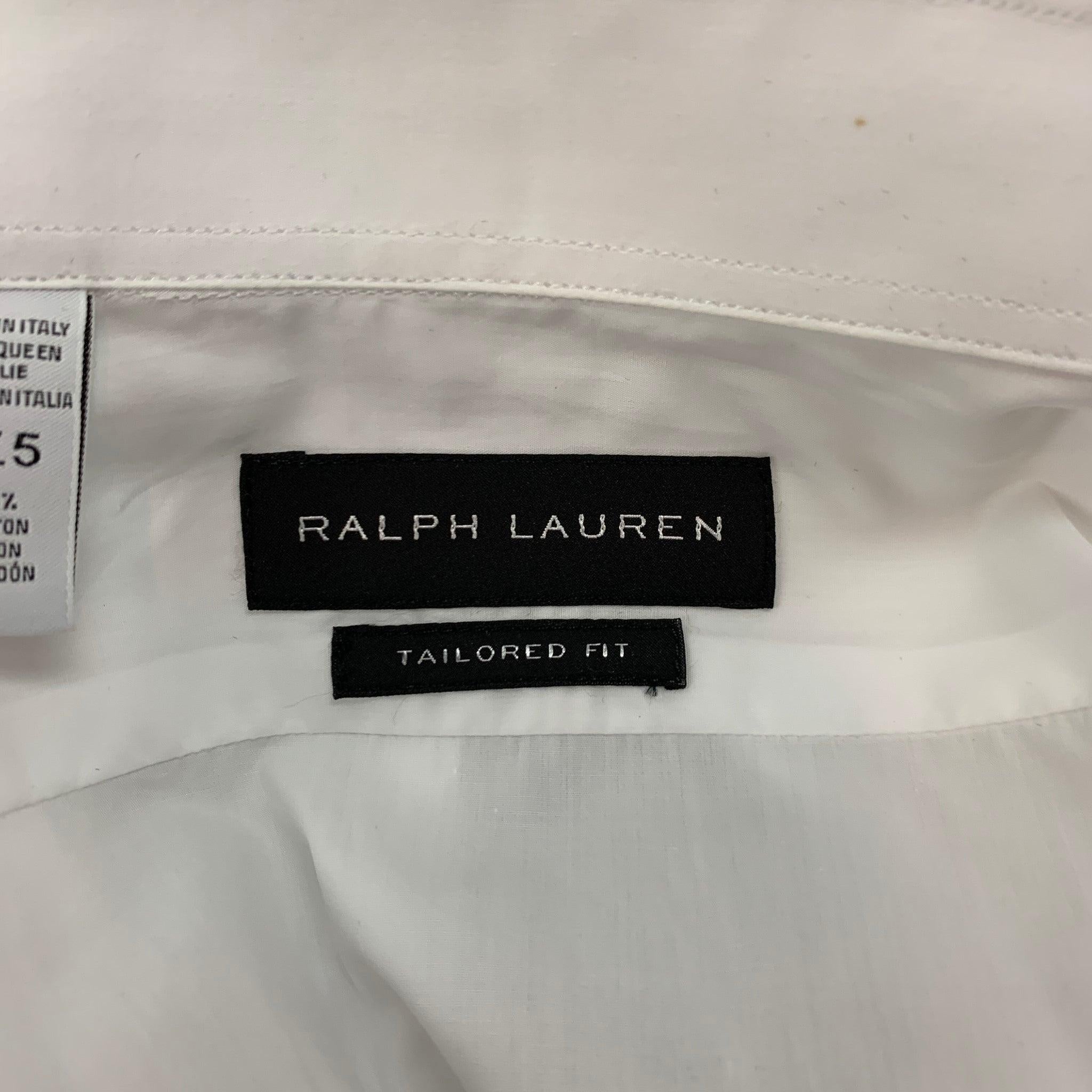 Ralph Lauren Black Label Size S White Cotton Button Up Long Sleeve Shirt (Chemise à manches longues en coton blanc) en vente 1