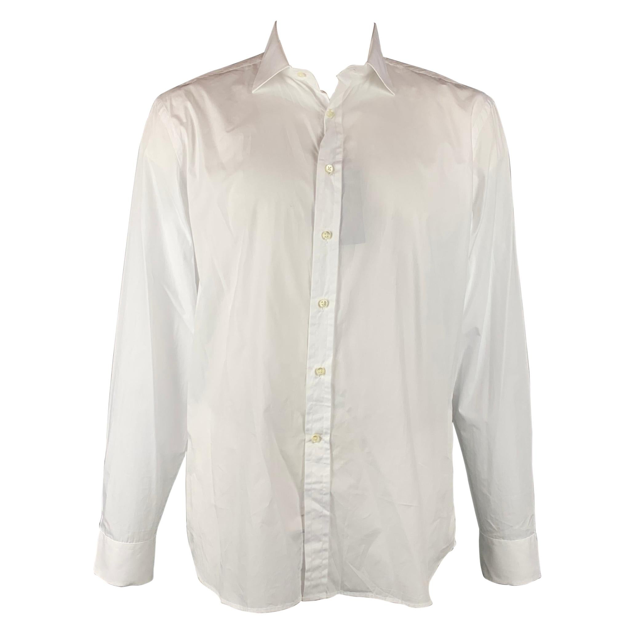 RALPH LAUREN Black Label Size S White Cotton Button Up Long Sleeve Shirt  For Sale at 1stDibs