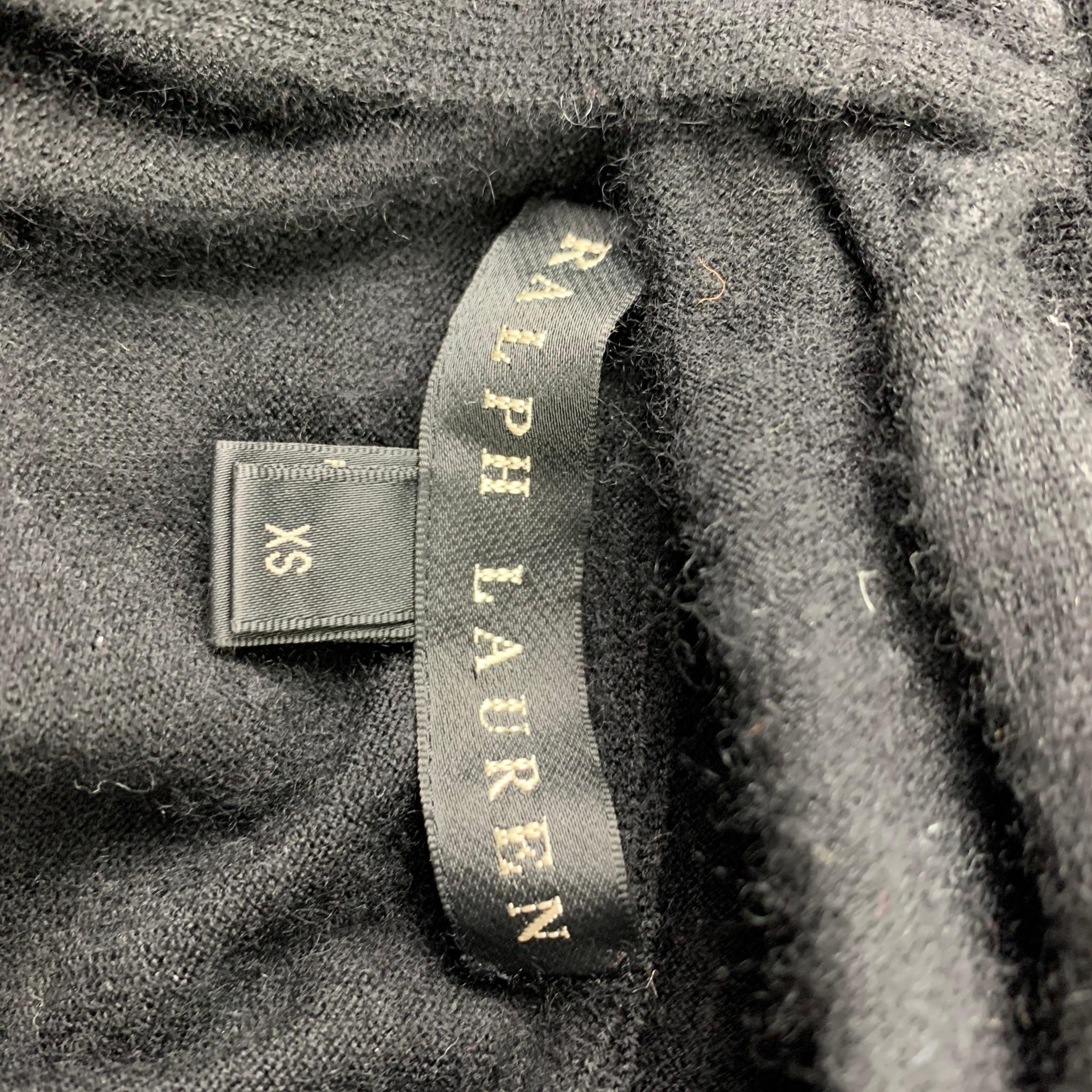 RALPH LAUREN Black Label Size XS Black Cashmere / Polyester Criss-Cross Pullover 1