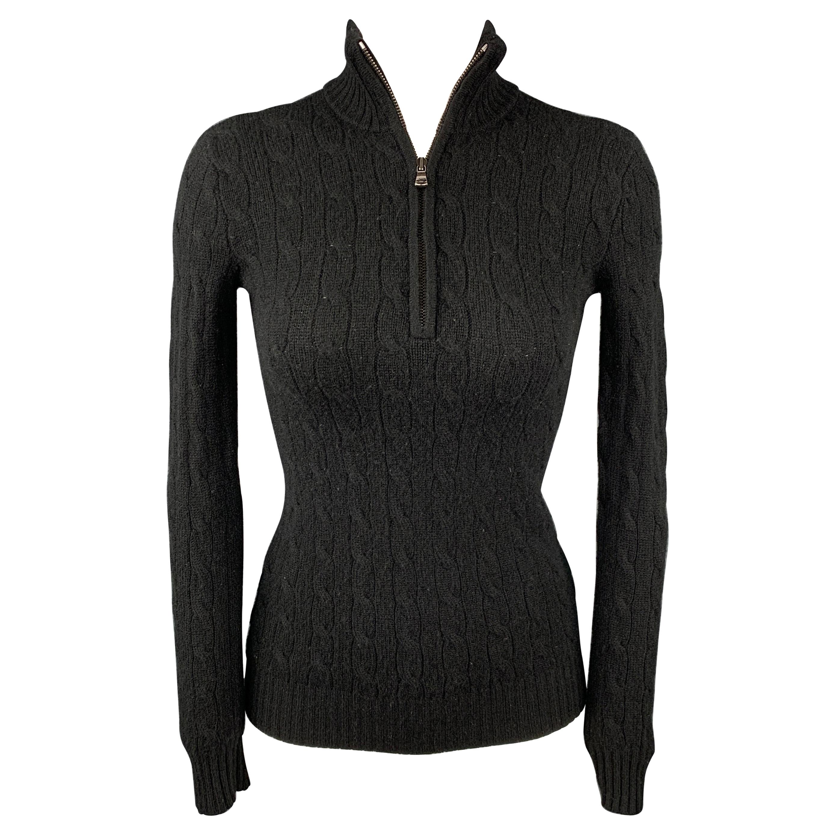 RALPH LAUREN Black Label Size XS Black Knitted Cashmere Sweater For Sale at  1stDibs