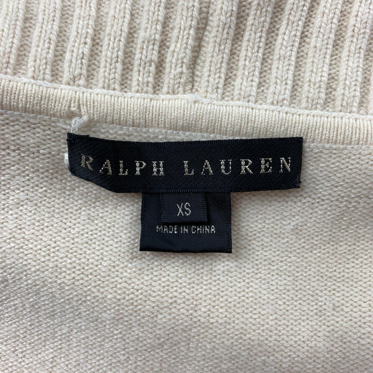 RALPH LAUREN Black Label Size XS Cream Cashmere Blend Double Breasted ...