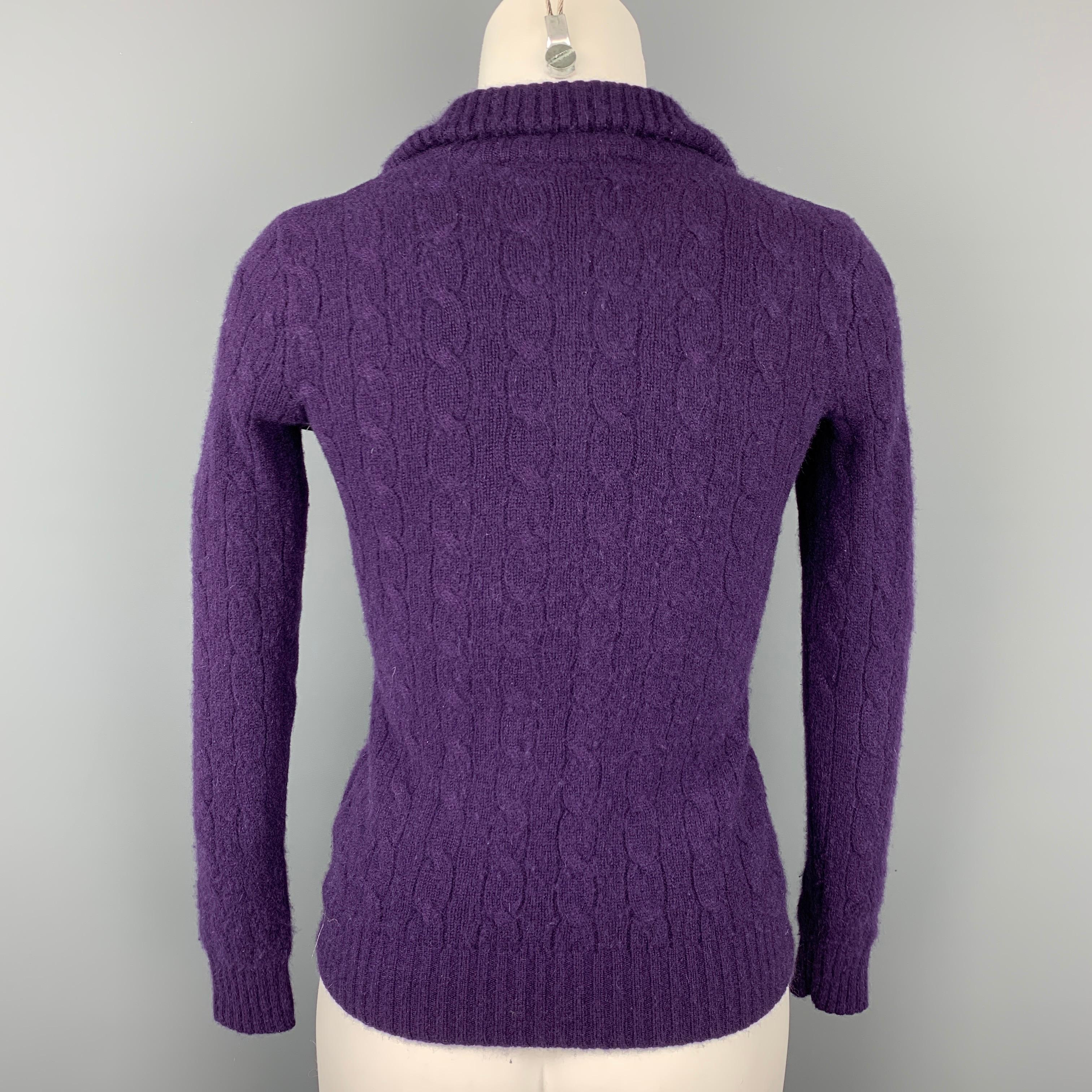 RALPH LAUREN Black Label Size XS Purple Cashmere Sweater In Good Condition In San Francisco, CA