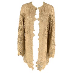RALPH LAUREN Black Label Taille10 - Manteau ouvert sur le devant en dentelle de coton kaki