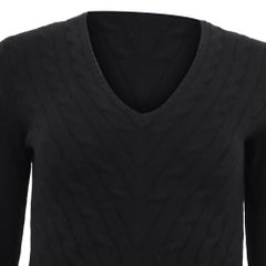 Ralph Lauren Black Label V-Neck Sweater in Black Cashmere