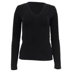 Ralph Lauren Black Label Pullover mit V-Ausschnitt aus schwarzem Kaschmir