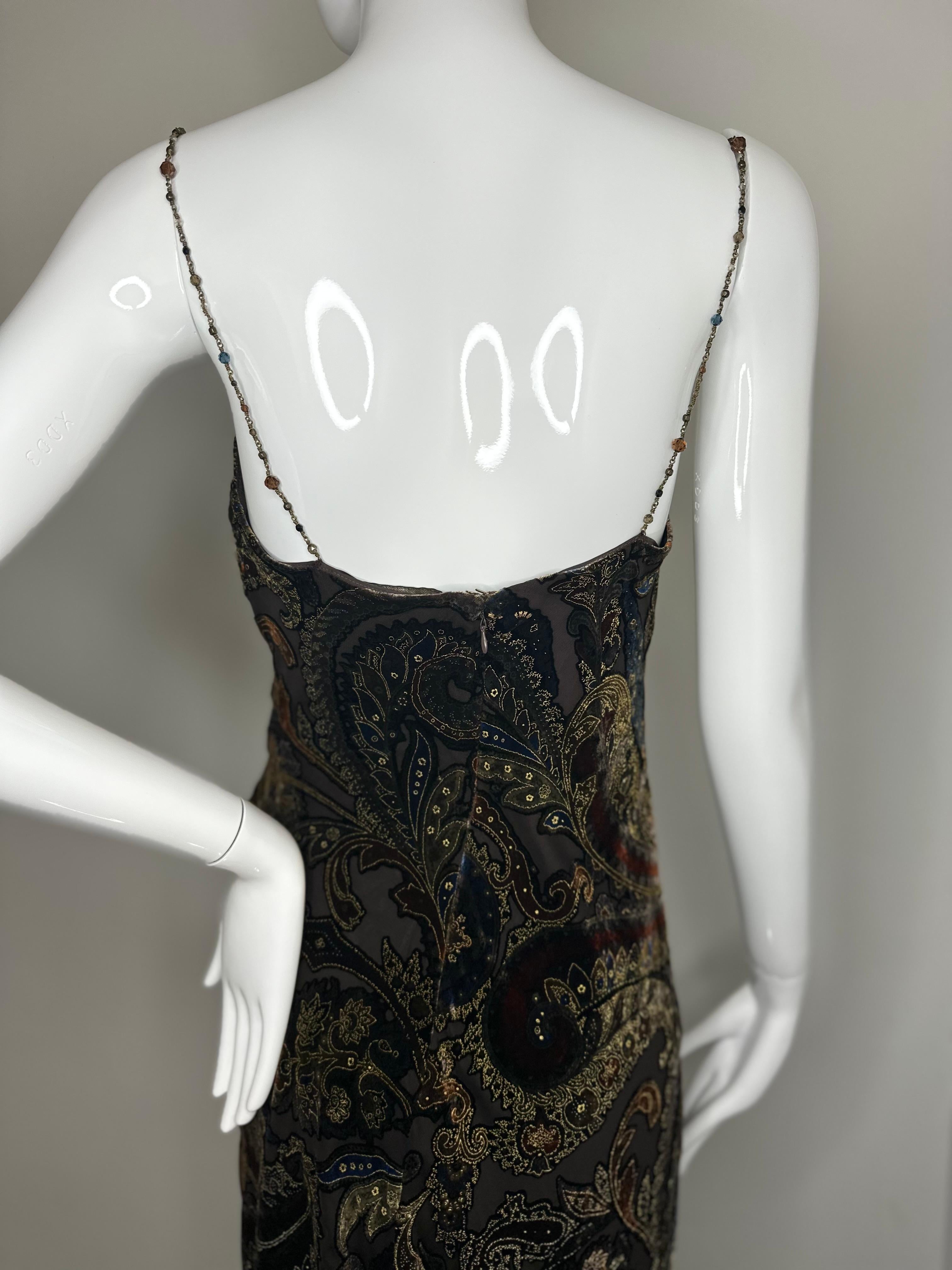 Ralph Lauren Black label velvet paisley multicolor midi dress 
Beaded straps 
Good condition, lined
Size 4