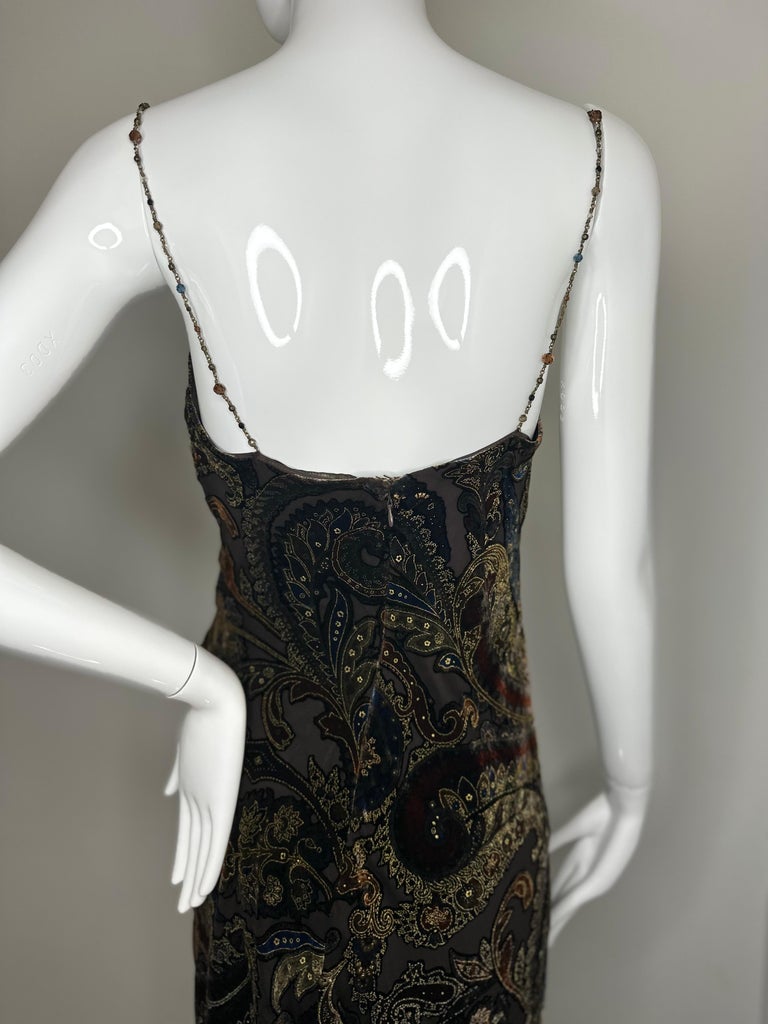 Ralph Lauren Black Label Velvet paisley midi dress at 1stDibs