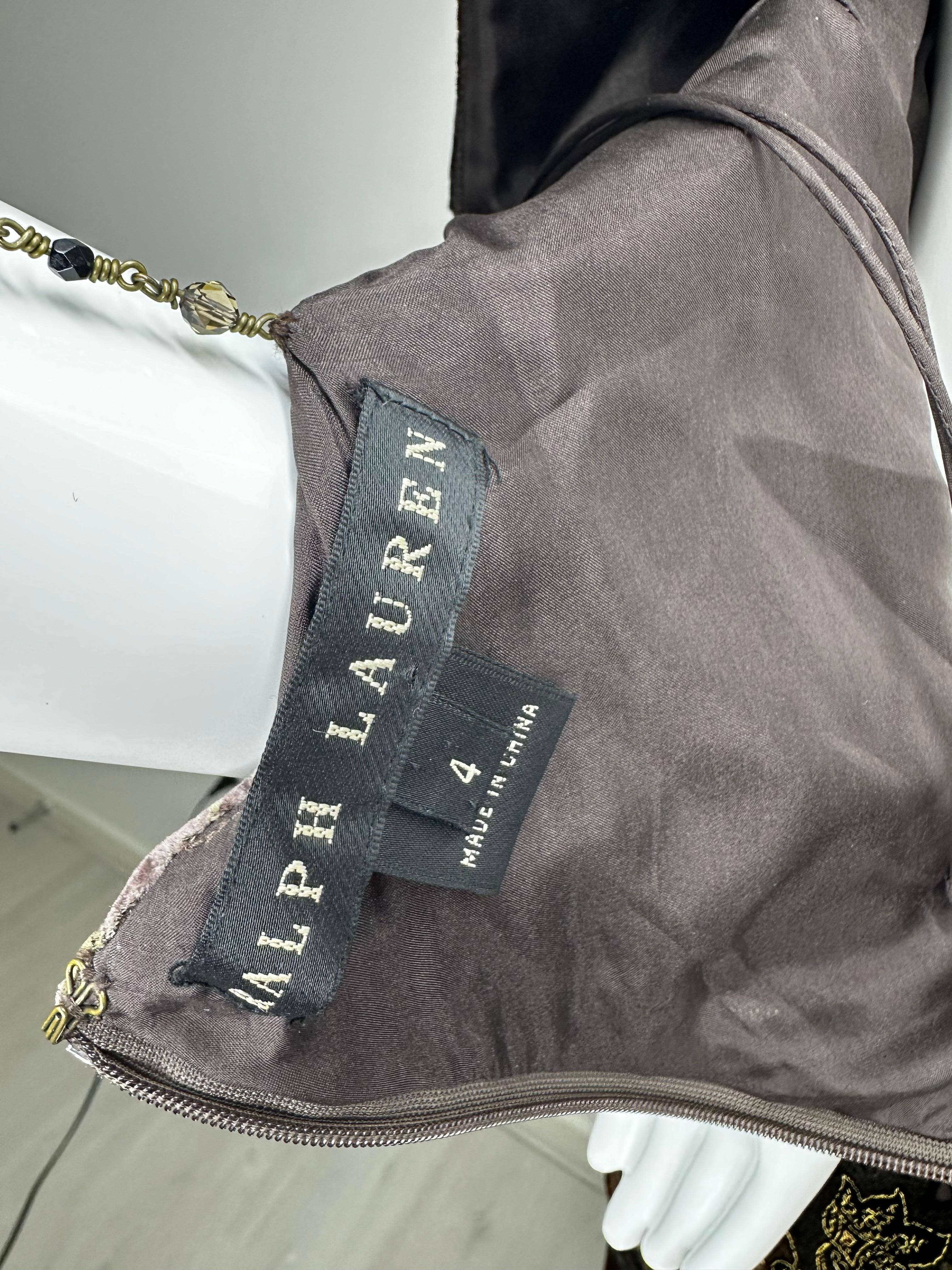 Ralph Lauren Black Label Velvet paisley midi dress 3