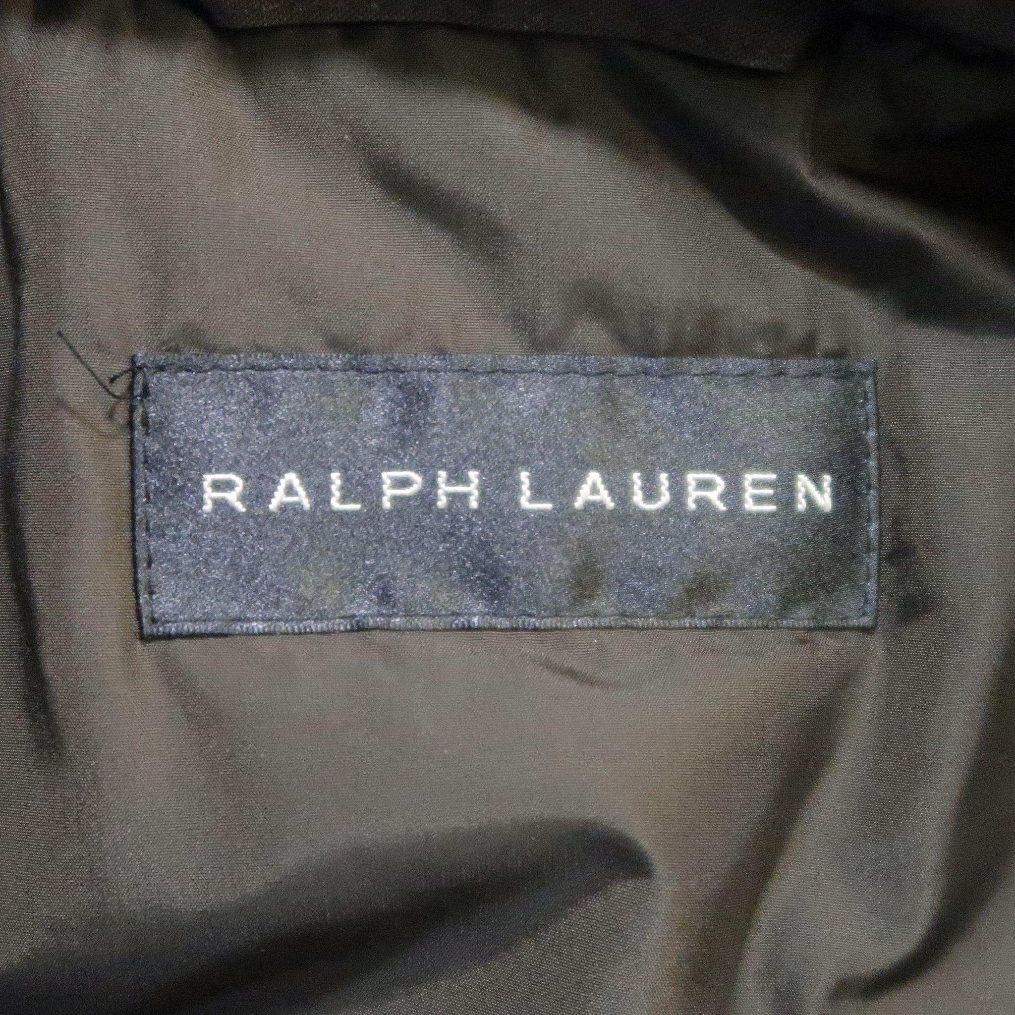RALPH LAUREN Black Label XL Brown Solid Polyester Jacket 1