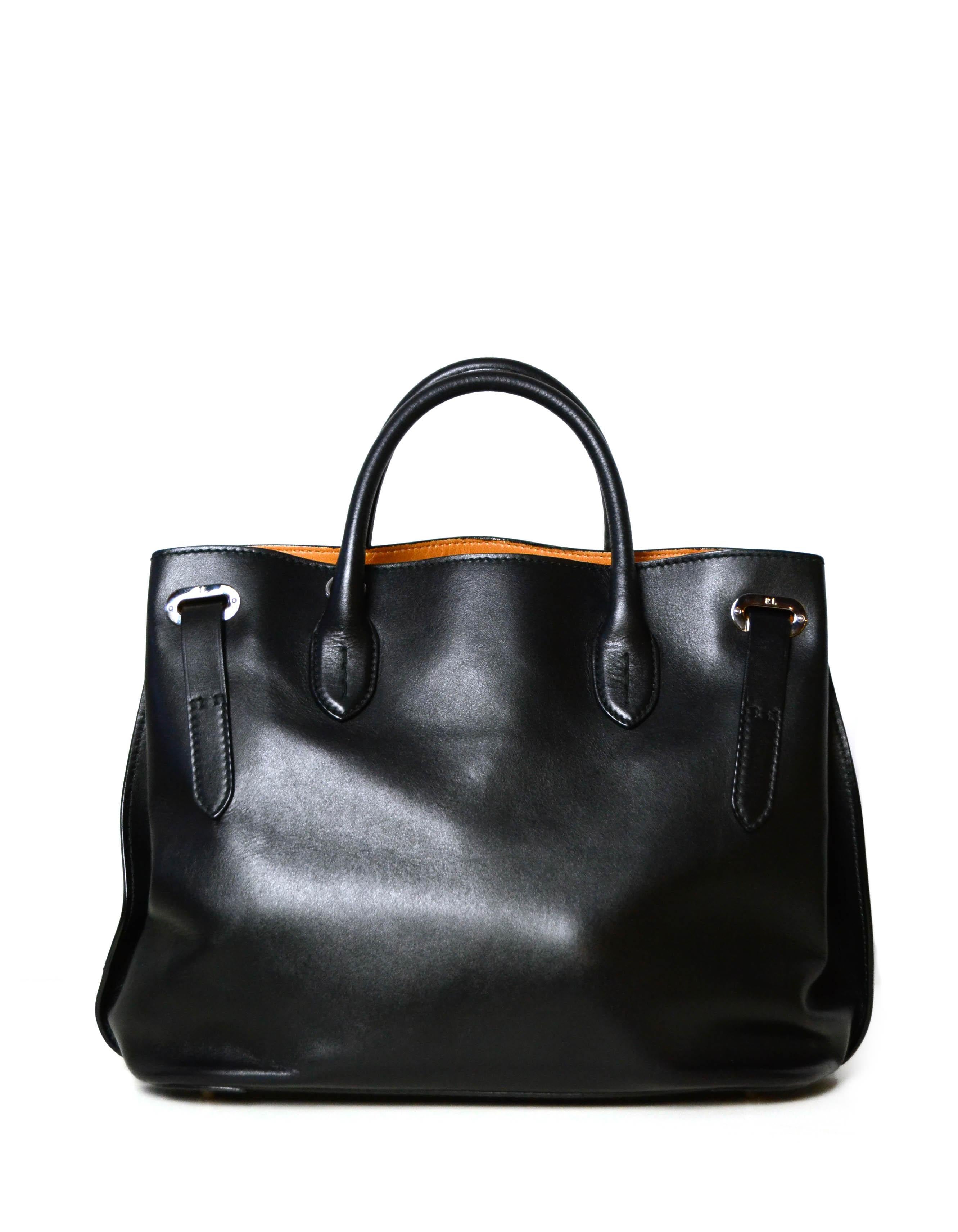 ralph lauren black leather purse