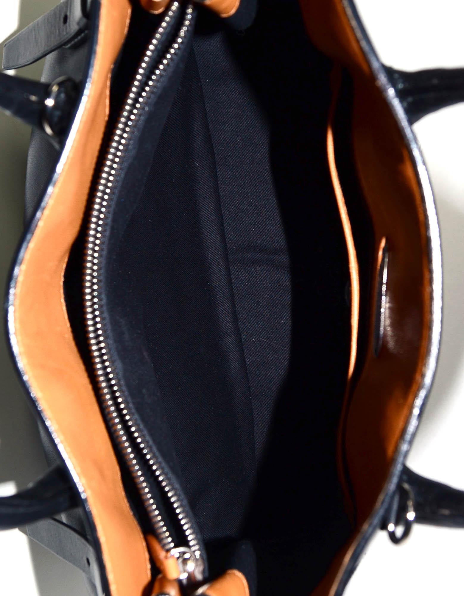 Women's Ralph Lauren Black Leather Buckle Tote Bag W/ Strap