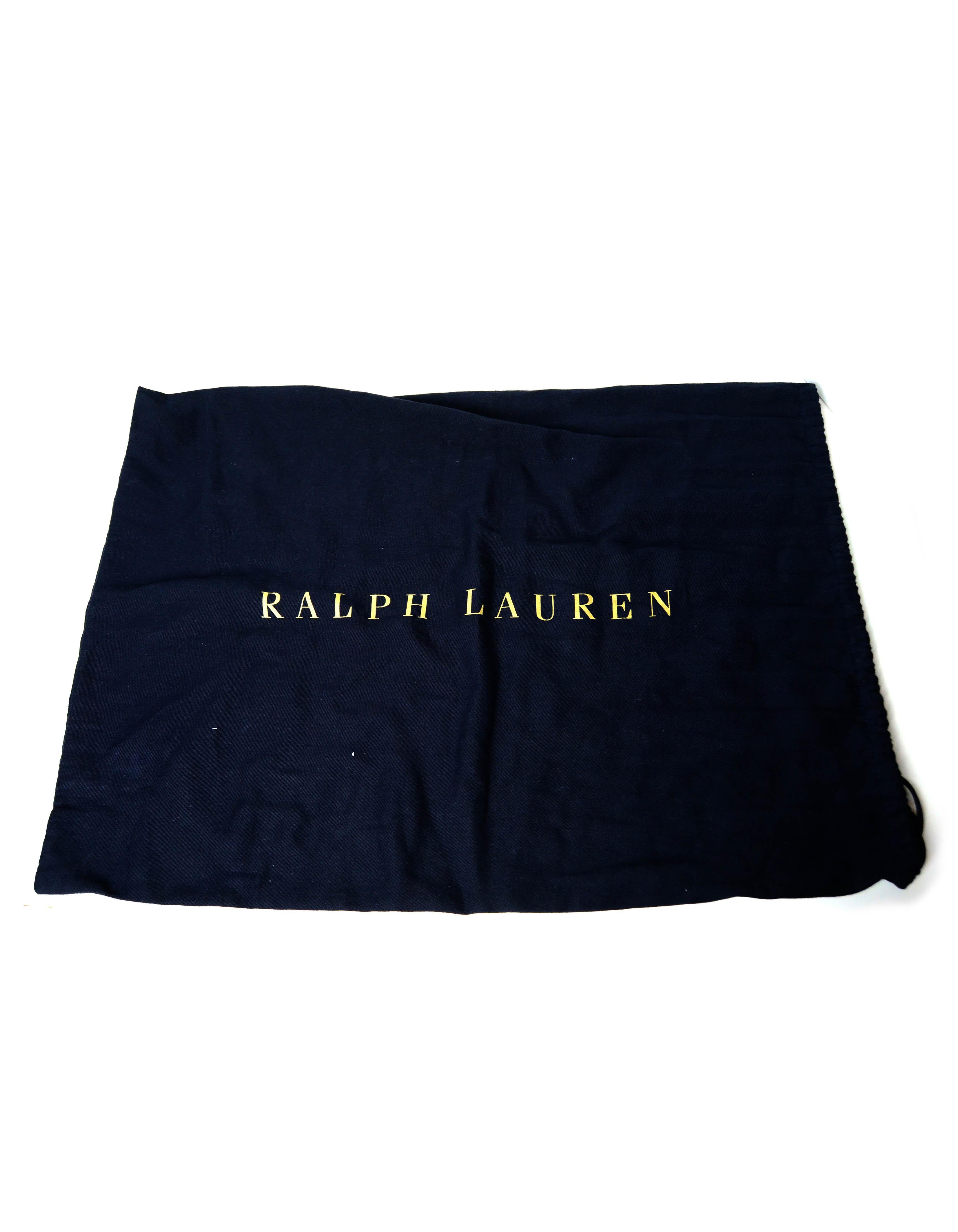 Ralph Lauren Black Leather Buckle Tote Bag W/ Strap 2