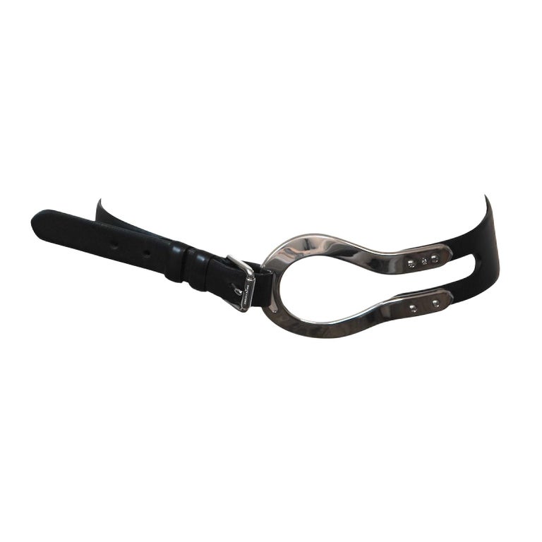 Ralph Lauren Black Leather Equestrian Horseshoe Buckle Belt  display picture 3