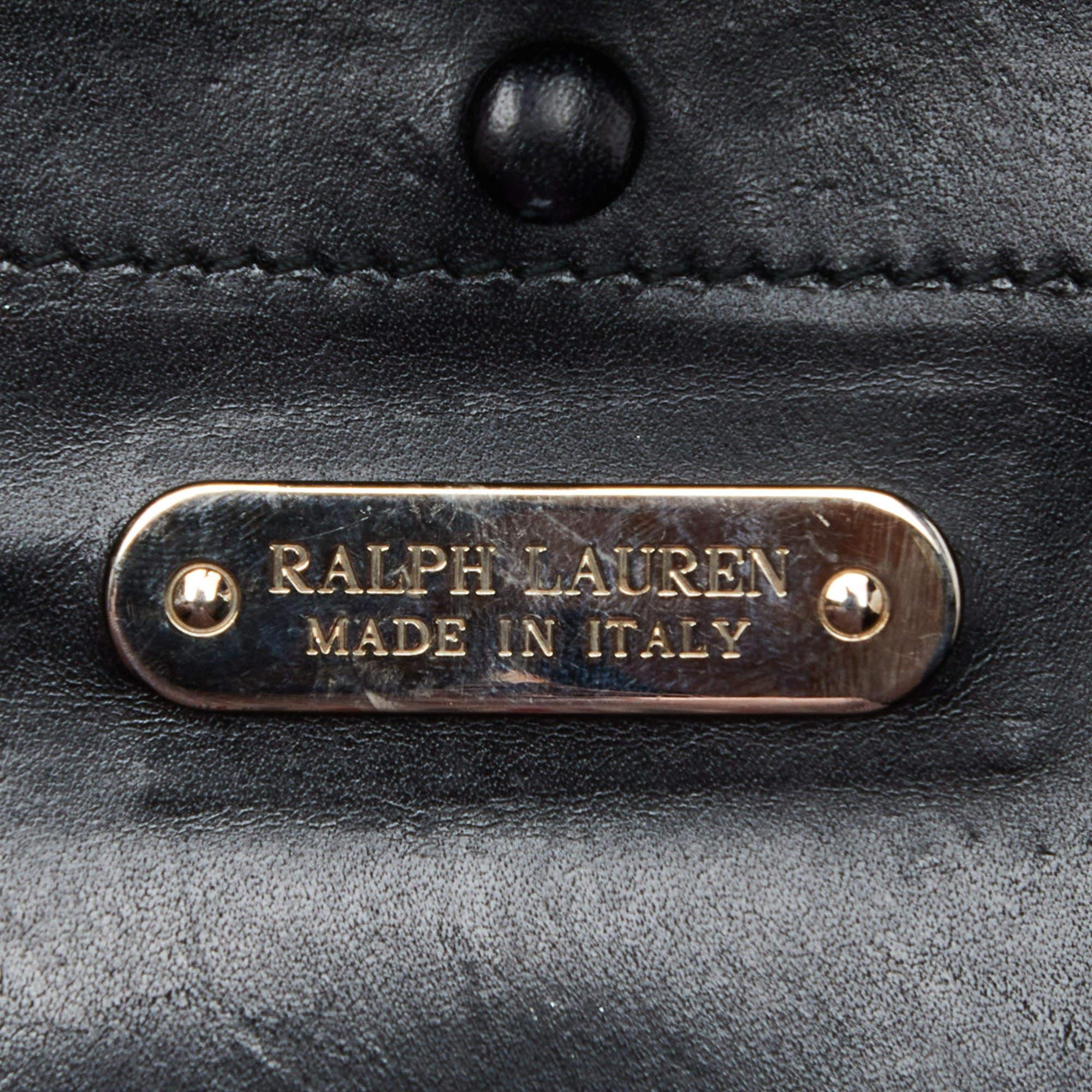 Ralph Lauren Black Leather Mini Ricky Tote For Sale 7
