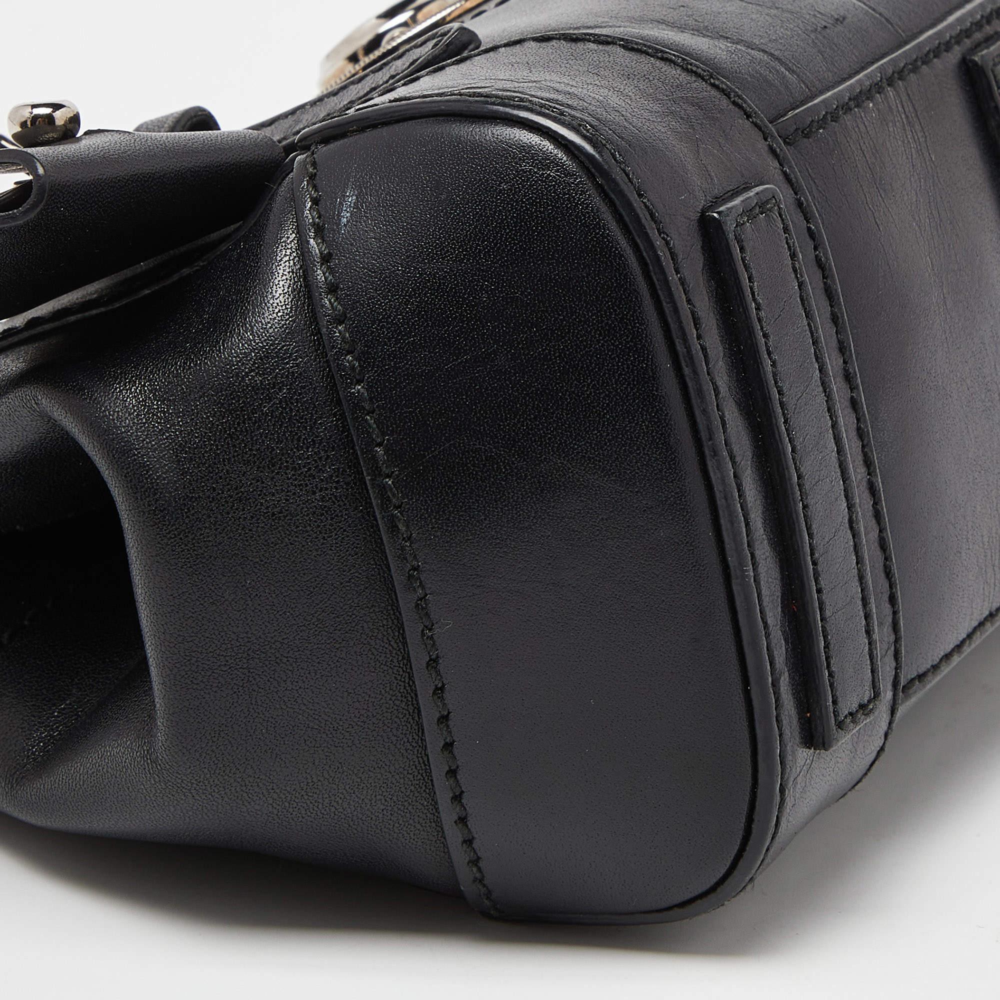 Ralph Lauren Black Leather Mini Ricky Tote In Good Condition For Sale In Dubai, Al Qouz 2