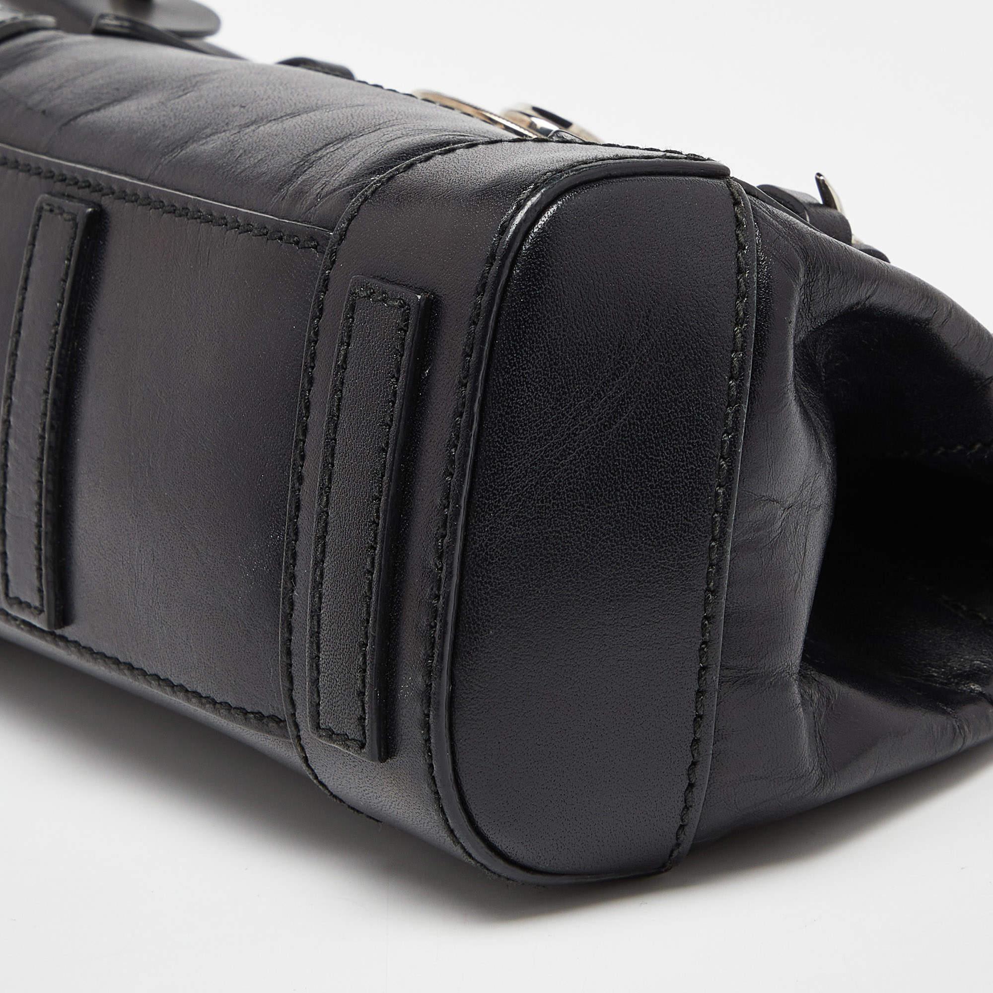 Women's Ralph Lauren Black Leather Mini Ricky Tote For Sale